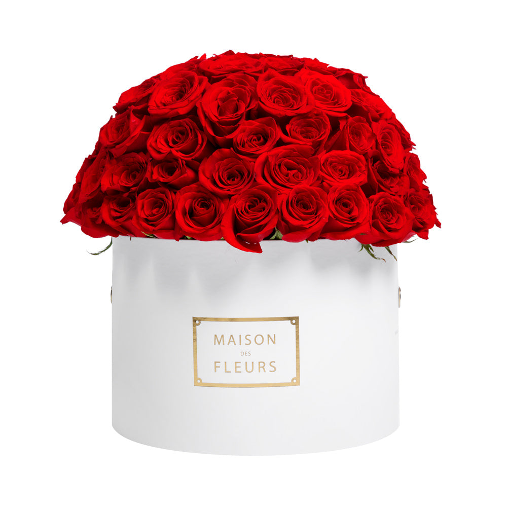 Fresh Red Roses in 30cm Round Box